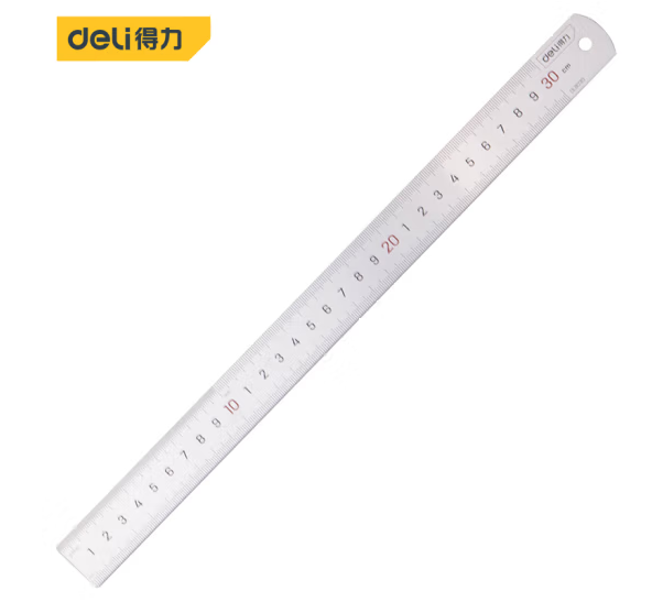 得力/deli 30CM 直尺 不锈钢直尺